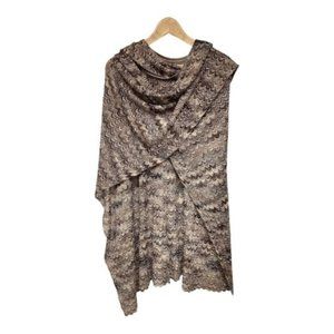 BOHO Earthtone Shawl Wrap Brown and Black Lightweight One Size